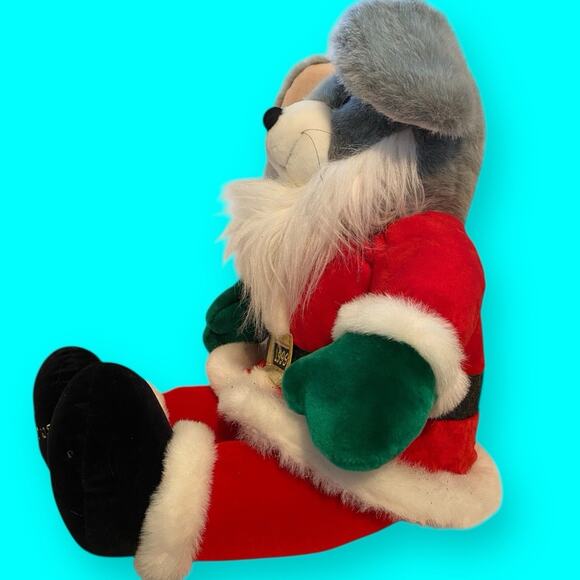 Vtg J C Penny Large Santa Mouse 1999 27” Red Santa Suit Green Gloves Black Belt - Picture 4 of 10